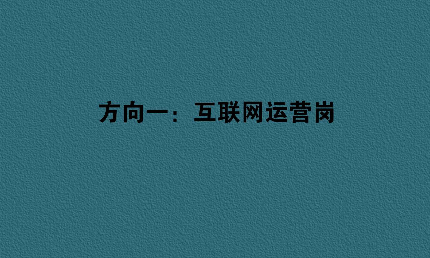 方向一：互联网运营岗
