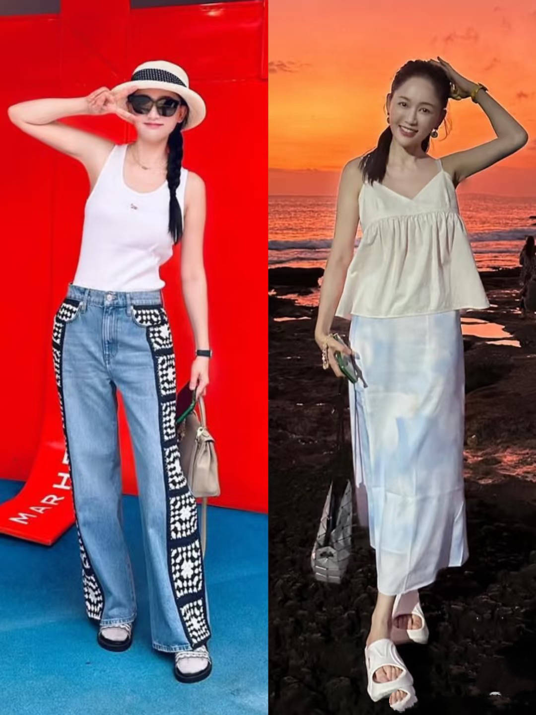 46岁陈乔恩美回春，度假风穿搭俏皮又可爱，快来抄作业吧